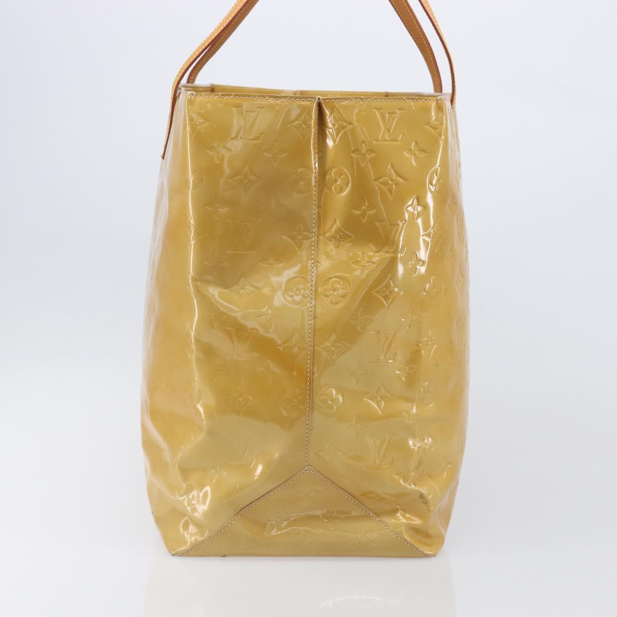 LOUIS VUITTON Monogram Vernis Reade GM Tote Bag Beige M91140 LV Auth 205878