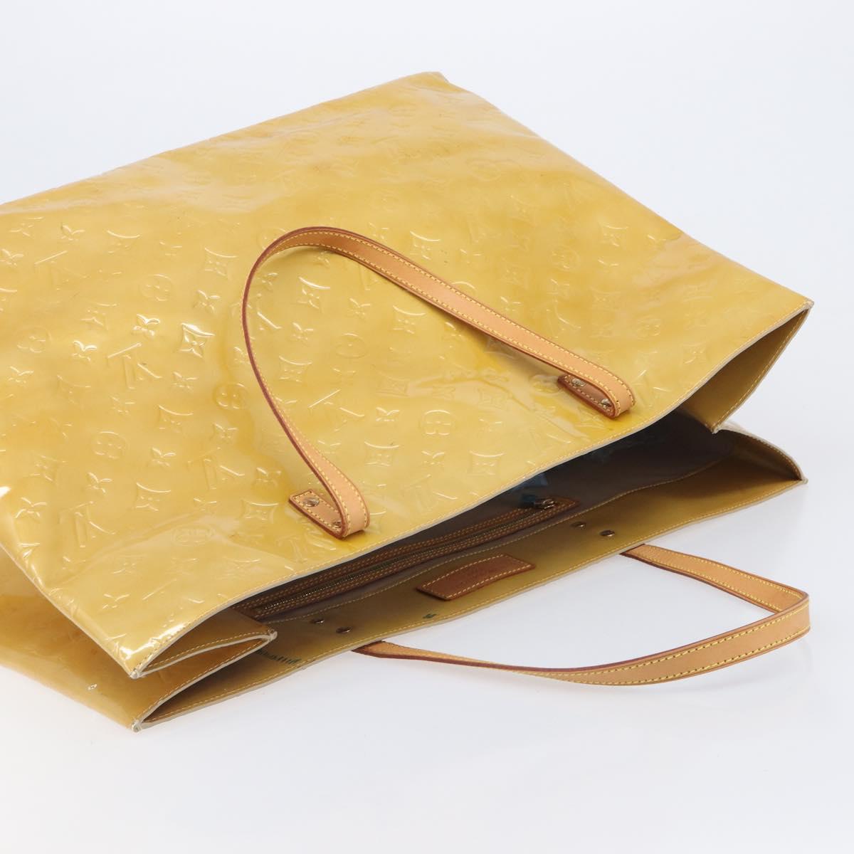 LOUIS VUITTON Monogram Vernis Reade GM Tote Bag Beige M91140 LV Auth 205878