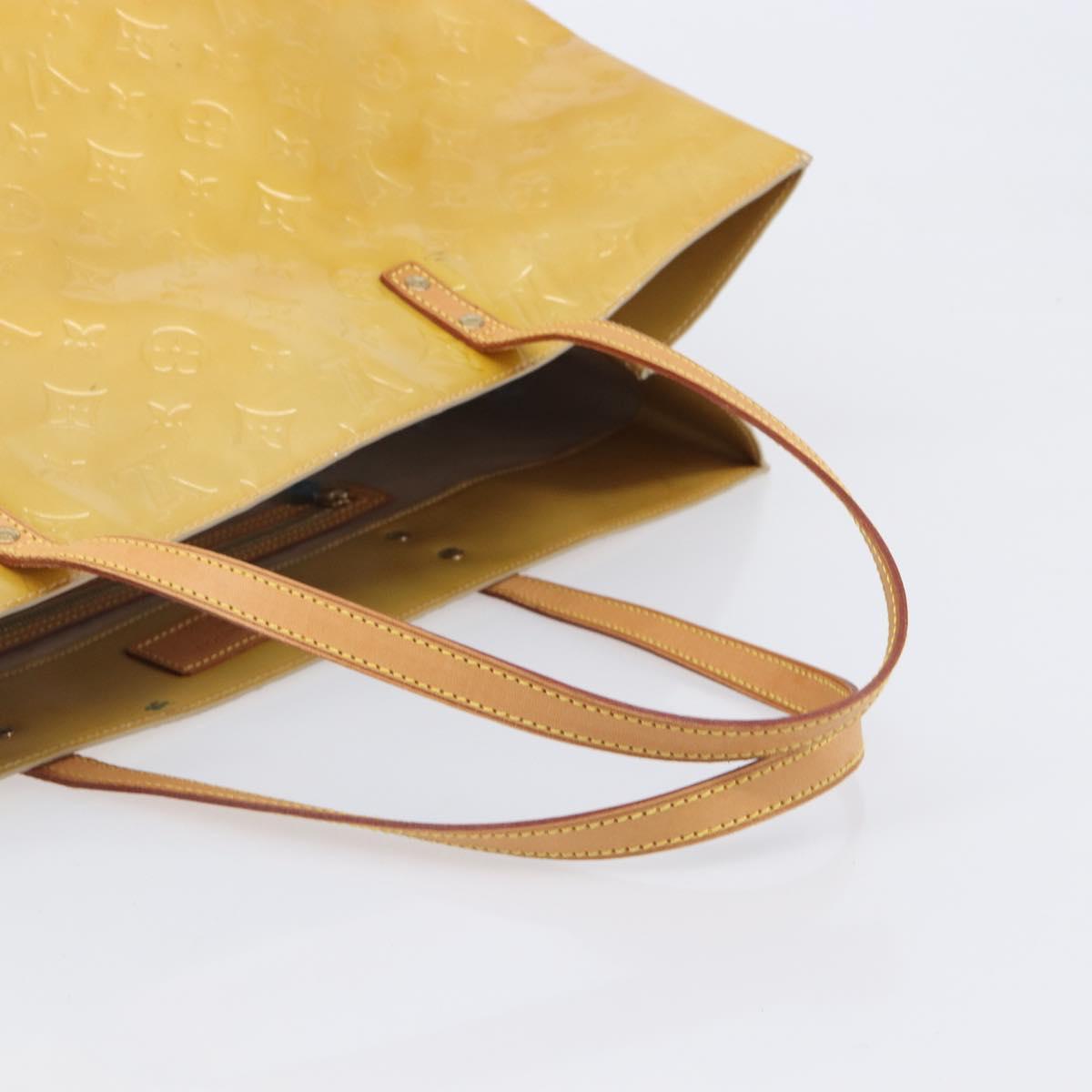 LOUIS VUITTON Monogram Vernis Reade GM Tote Bag Beige M91140 LV Auth 205878