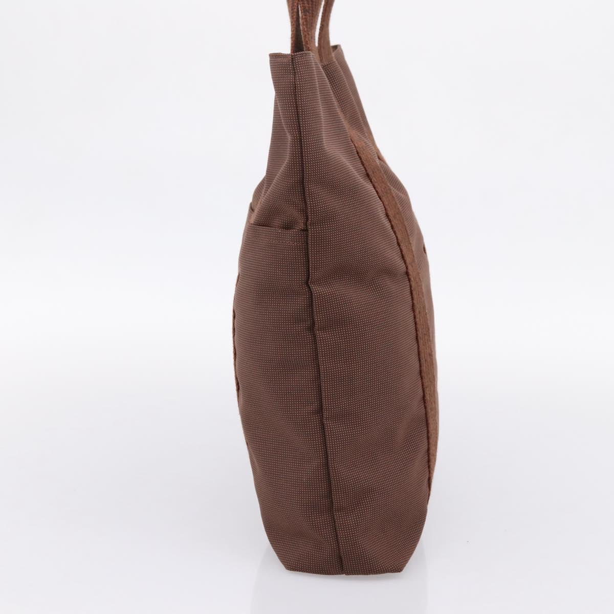 HERMES Her Line Cabas Hand Bag Canvas Brown Auth 205879A