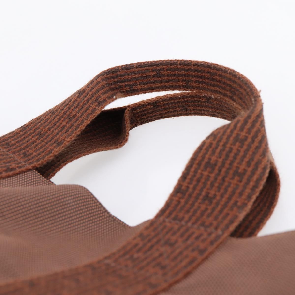 HERMES Her Line Cabas Hand Bag Canvas Brown Auth 205879A