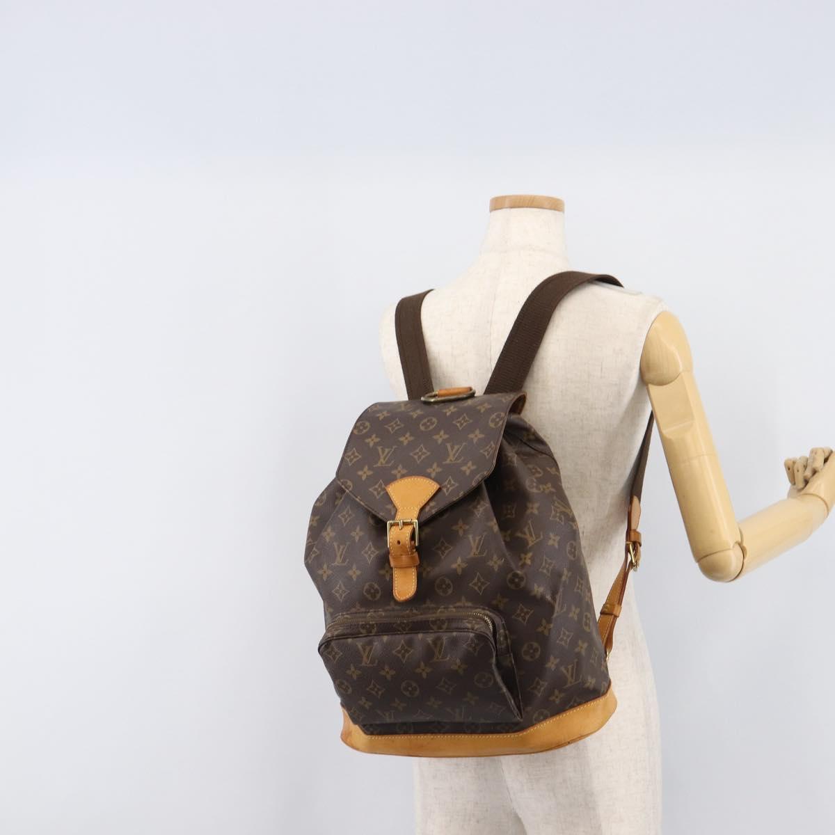 LOUIS VUITTON Monogram Montsouris GM Backpack M51135 LV Auth 205883