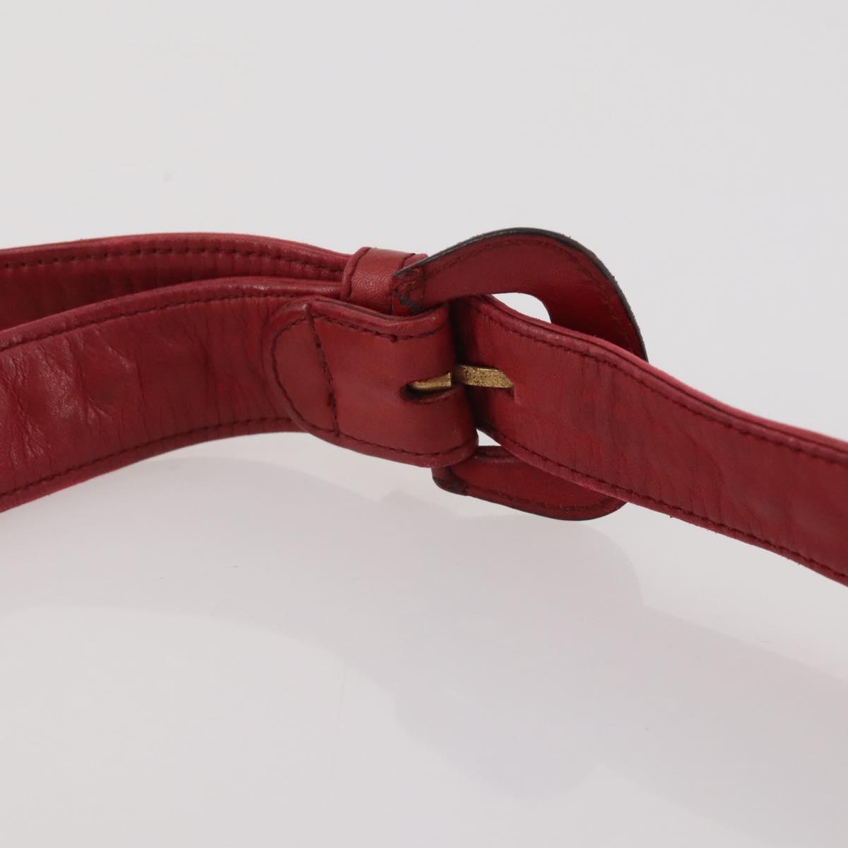CHANEL Matelasse Waist Bag Leather Red Gold Tone CC Auth 205887