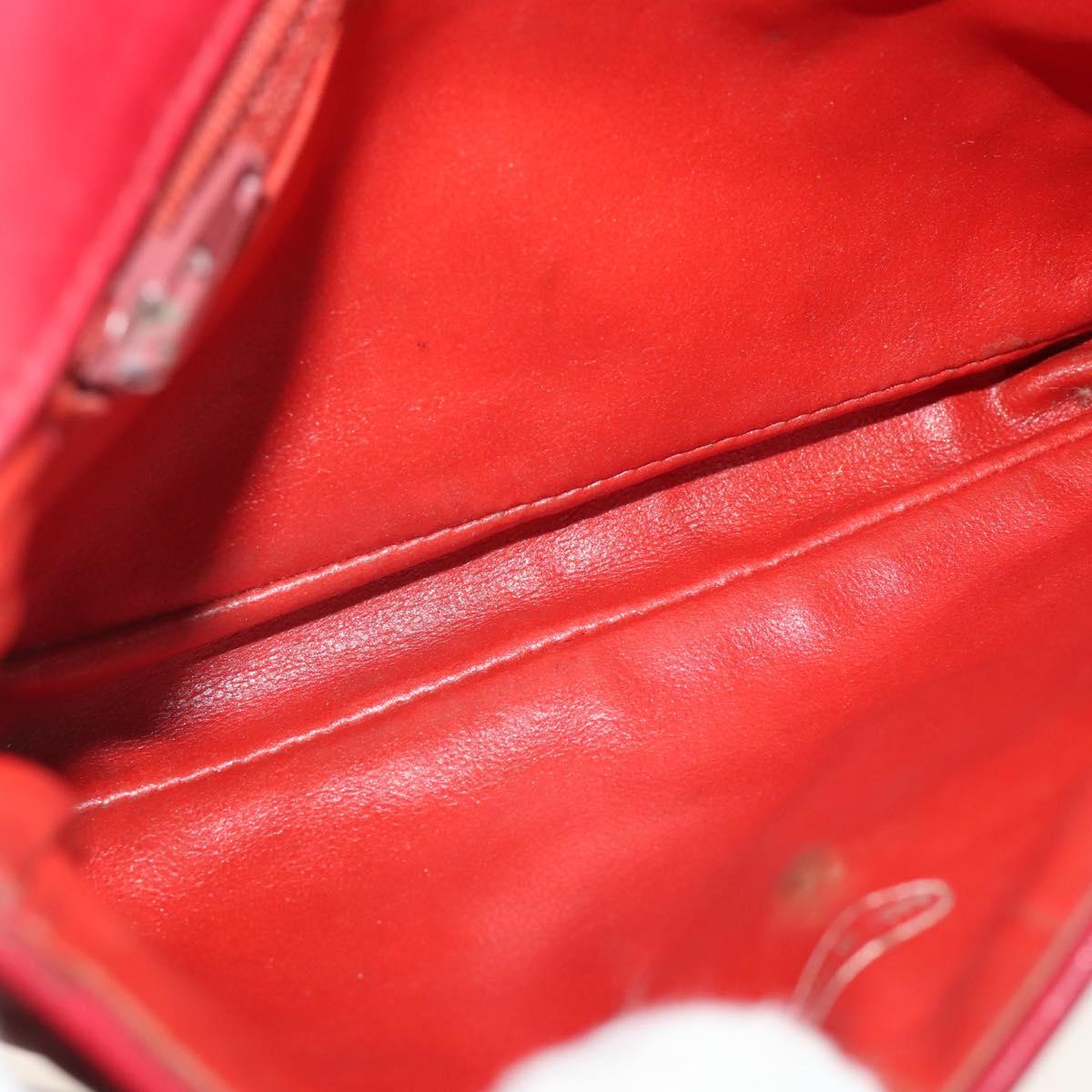 CHANEL Matelasse Waist Bag Leather Red Gold Tone CC Auth 205887