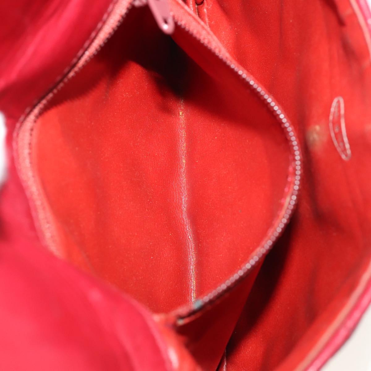 CHANEL Matelasse Waist Bag Leather Red Gold Tone CC Auth 205887
