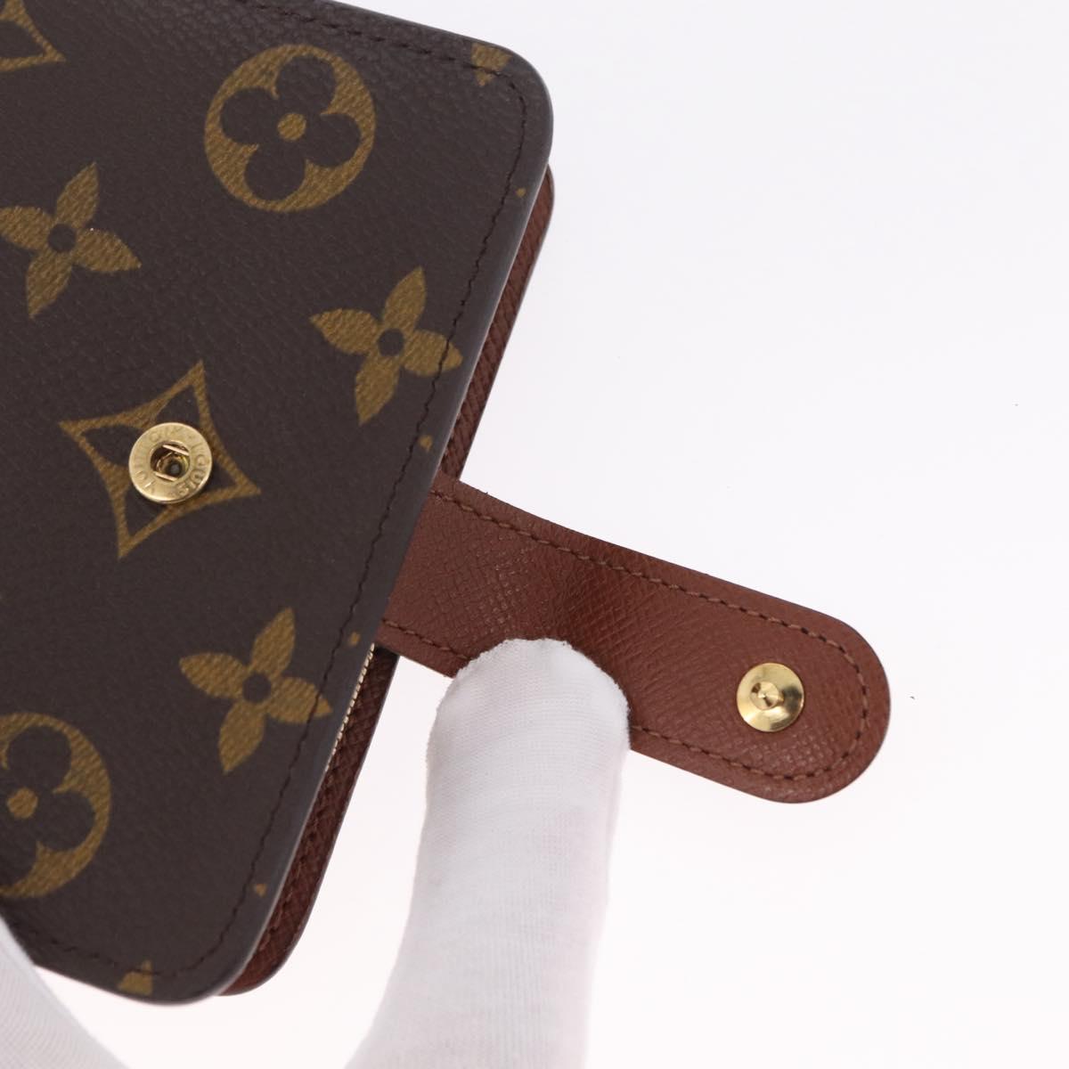 LOUIS VUITTON Monogram Compact zip Wallet M61667 LV Auth 205889V