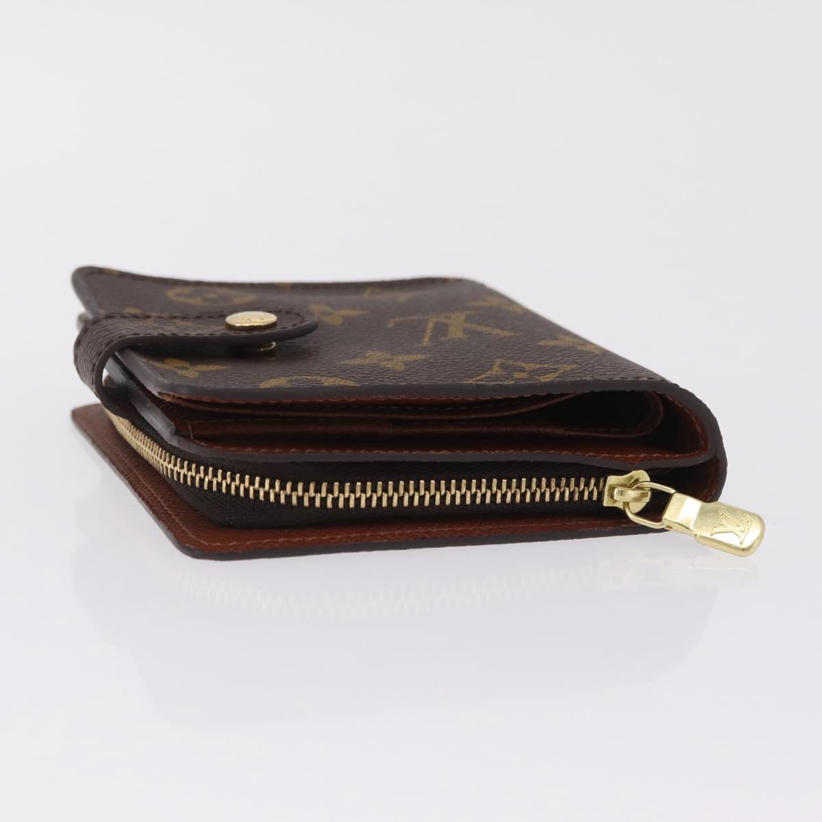 LOUIS VUITTON Monogram Compact zip Wallet M61667 LV Auth 205889V