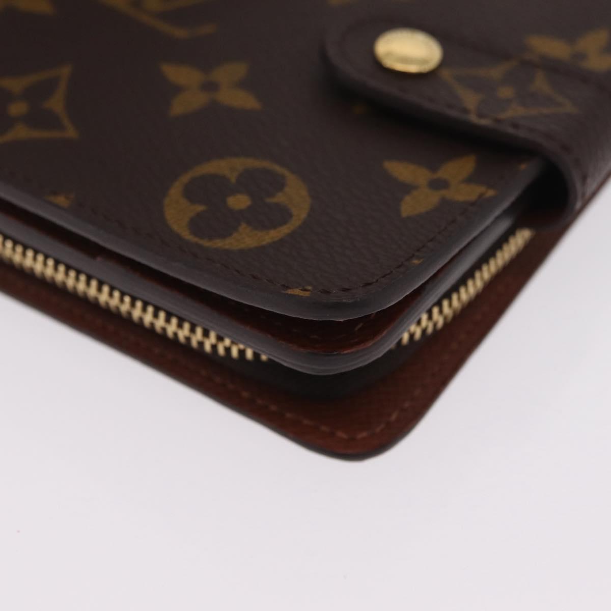 LOUIS VUITTON Monogram Compact zip Wallet M61667 LV Auth 205889V