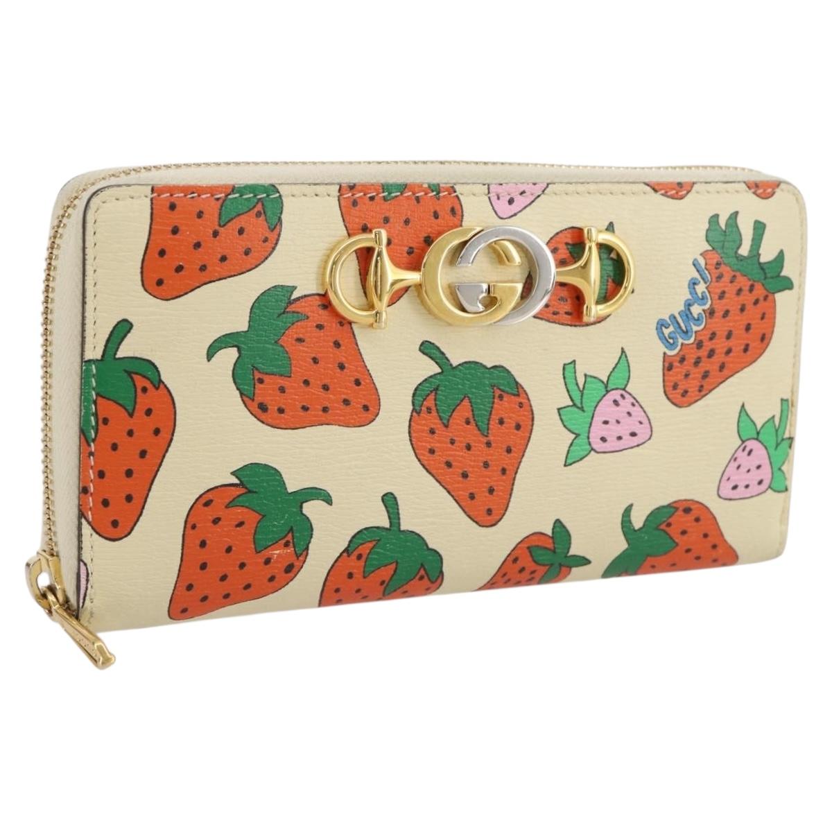 GUCCI Zumi Long Wallet Leather Multicolor Gold Tone 570661 Auth 205893V