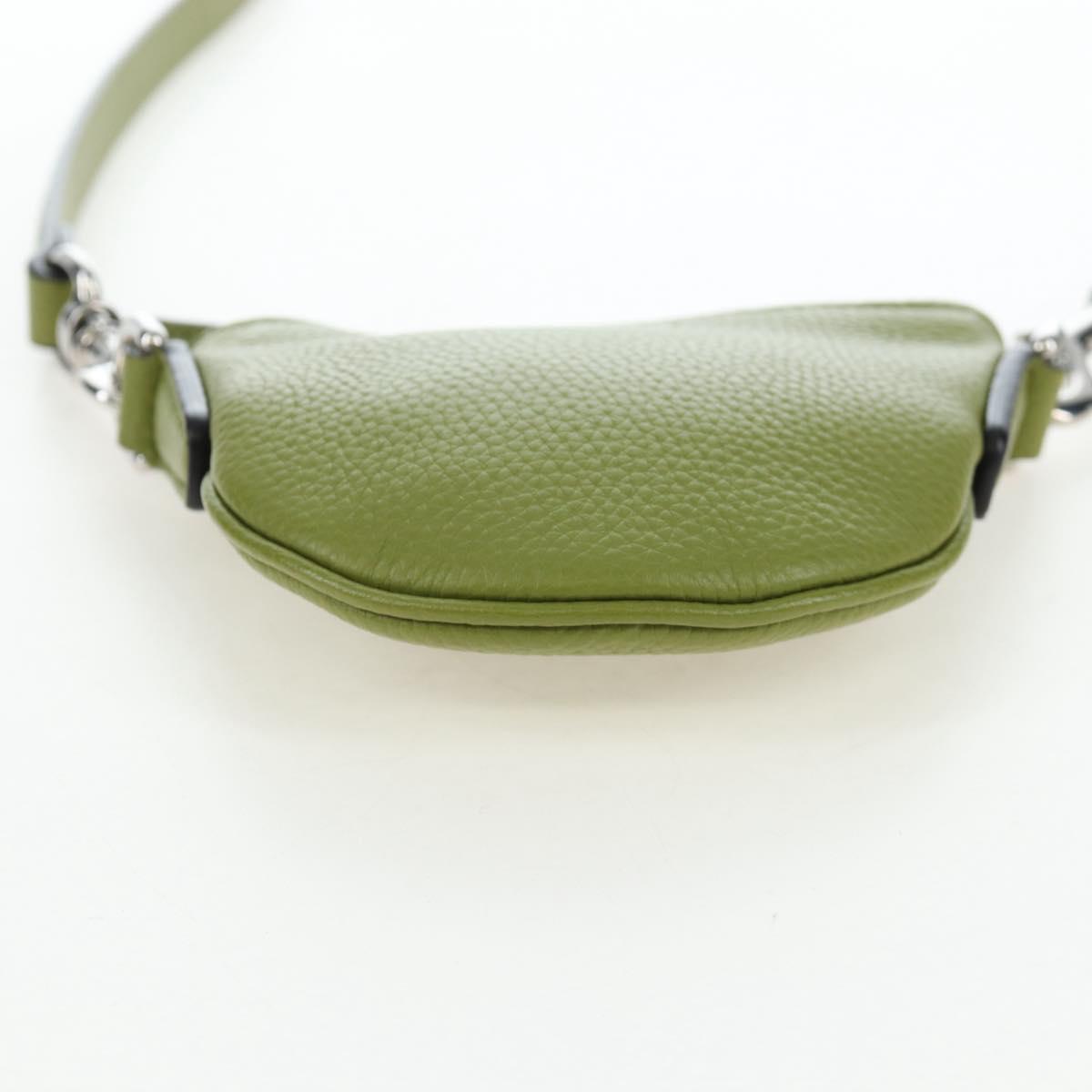 GUCCI Web Sherry Line Mini Shoulder Bag Leather Green Silver 821831 Auth 205894V