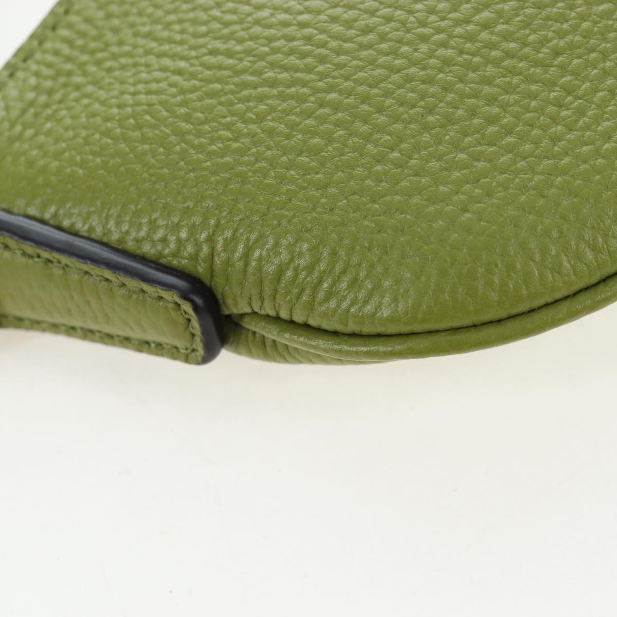 GUCCI Web Sherry Line Mini Shoulder Bag Leather Green Silver 821831 Auth 205894V