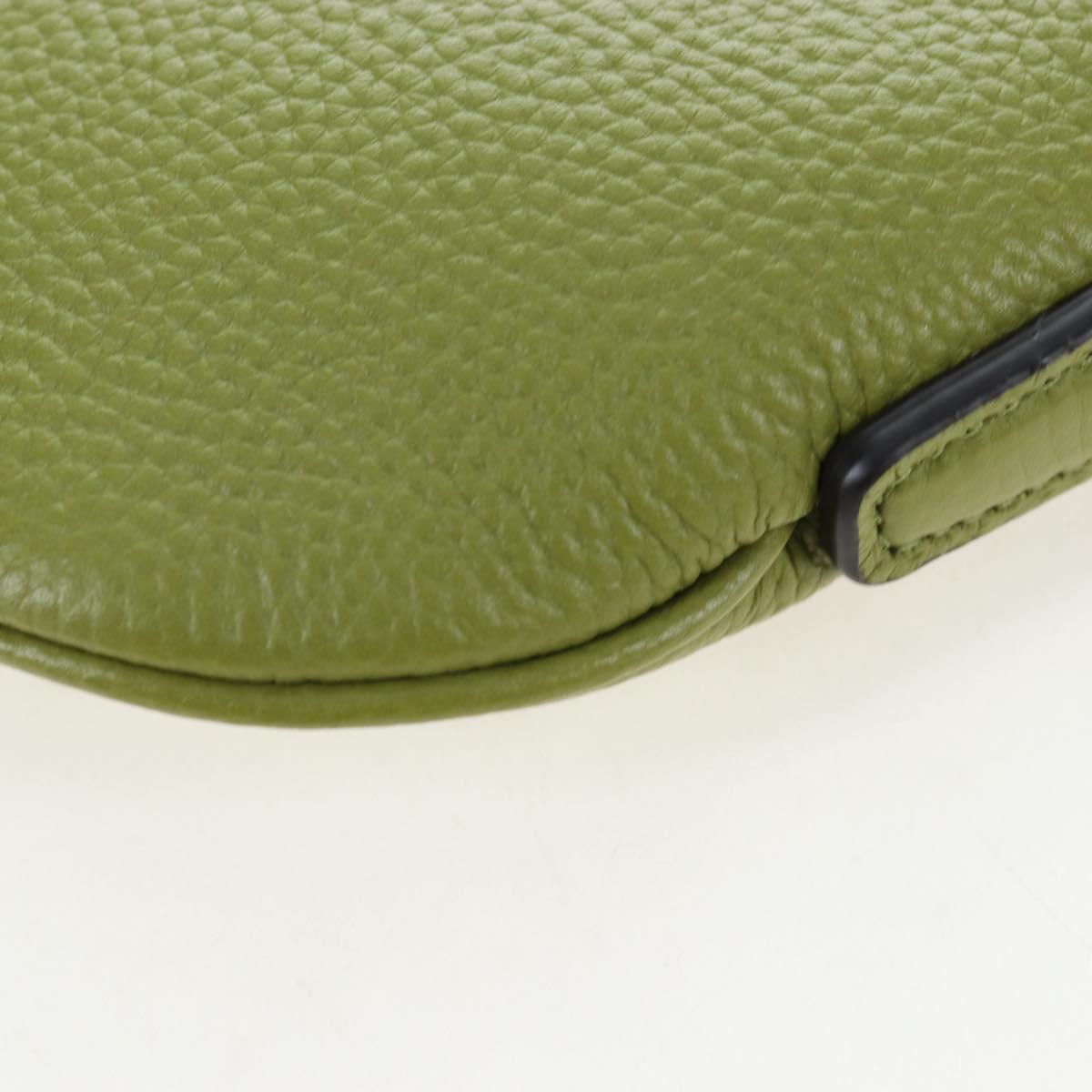 GUCCI Web Sherry Line Mini Shoulder Bag Leather Green Silver 821831 Auth 205894V