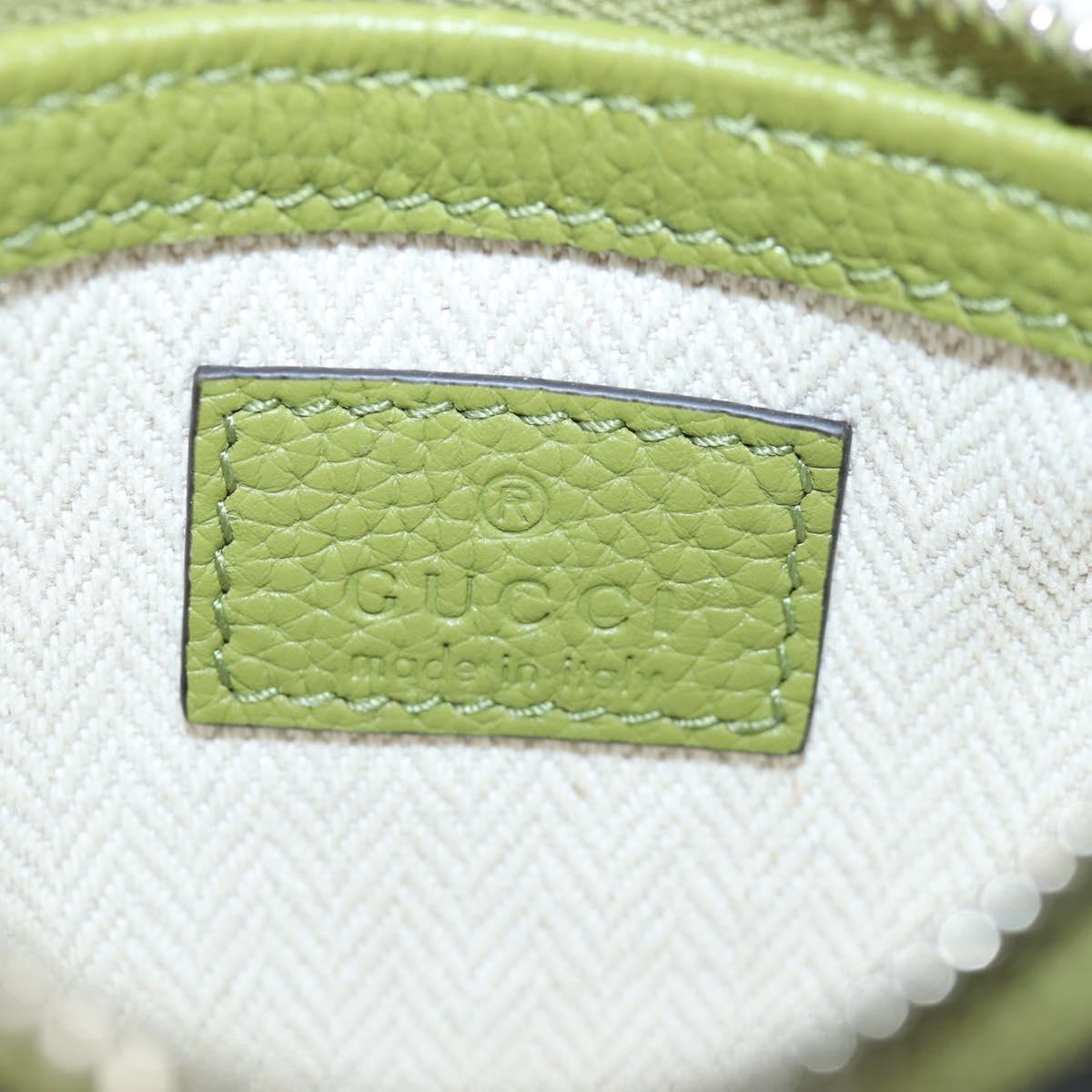 GUCCI Web Sherry Line Mini Shoulder Bag Leather Green Silver 821831 Auth 205894V