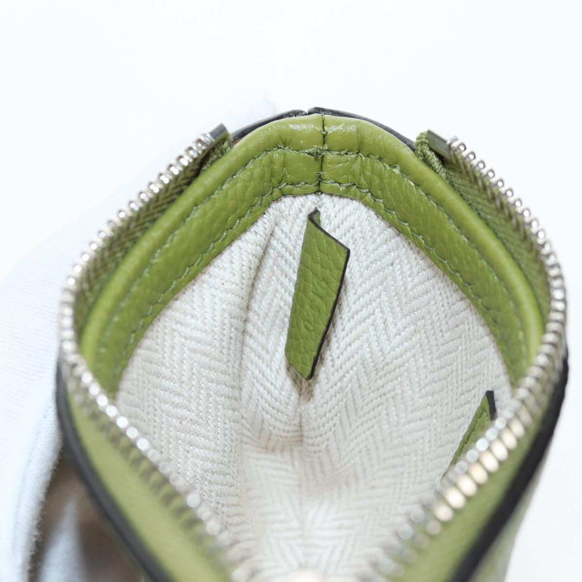 GUCCI Web Sherry Line Mini Shoulder Bag Leather Green Silver 821831 Auth 205894V