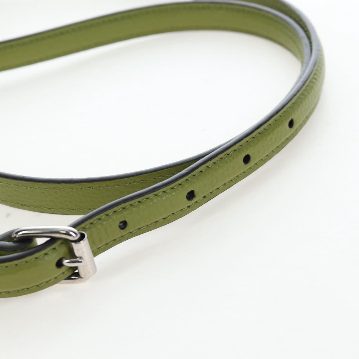 GUCCI Web Sherry Line Mini Shoulder Bag Leather Green Silver 821831 Auth 205894V