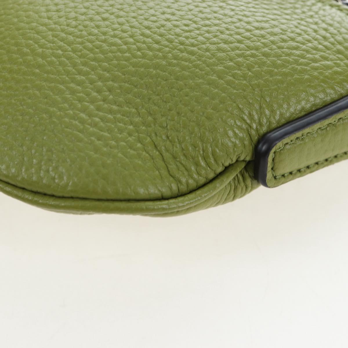 GUCCI Web Sherry Line Mini Shoulder Bag Leather Green Silver 821831 Auth 205895V