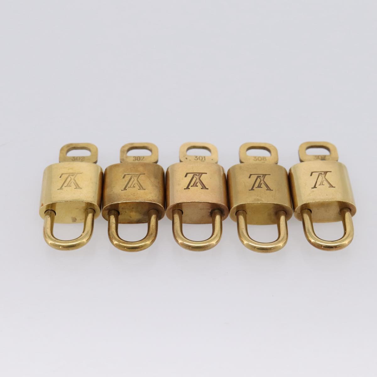 LOUIS VUITTON Padlock Metal 10 Set Gold Tone LV Auth 205896