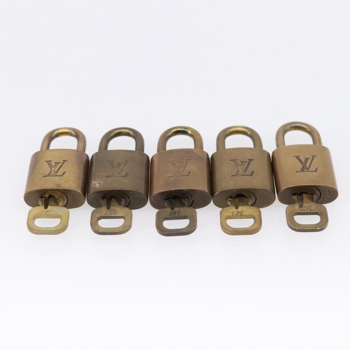 LOUIS VUITTON Padlock Metal 10 Set Gold Tone LV Auth 205897