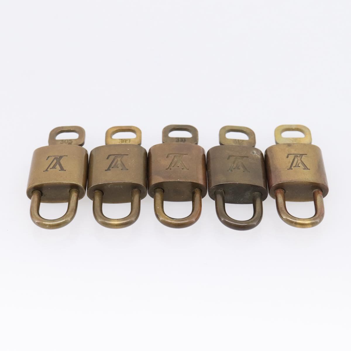 LOUIS VUITTON Padlock Metal 10 Set Gold Tone LV Auth 205897