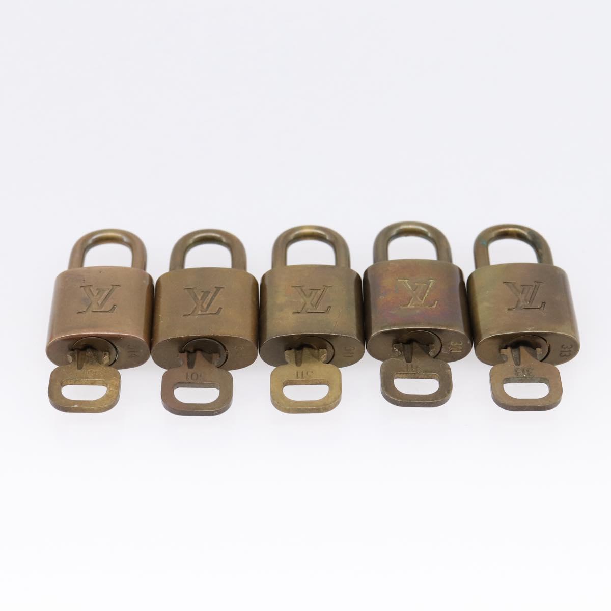 LOUIS VUITTON Padlock Metal 10 Set Gold Tone LV Auth 205897