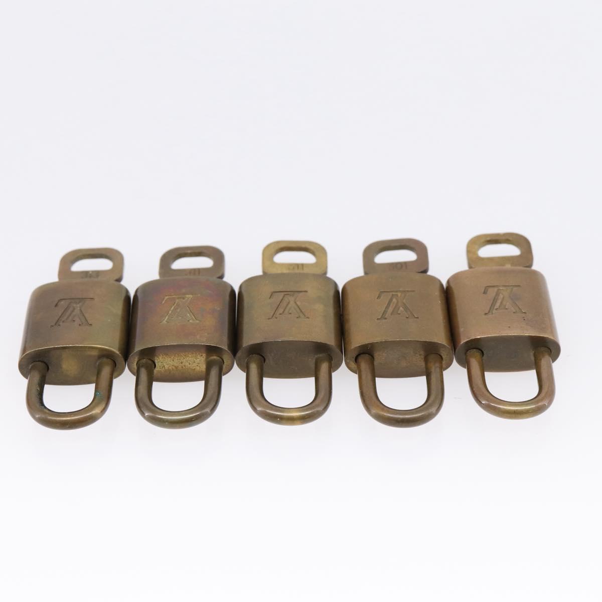 LOUIS VUITTON Padlock Metal 10 Set Gold Tone LV Auth 205897