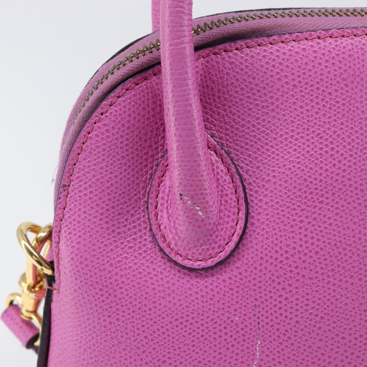 CELINE Hand Bag Leather 2way Pink Gold Tone Auth 205901A