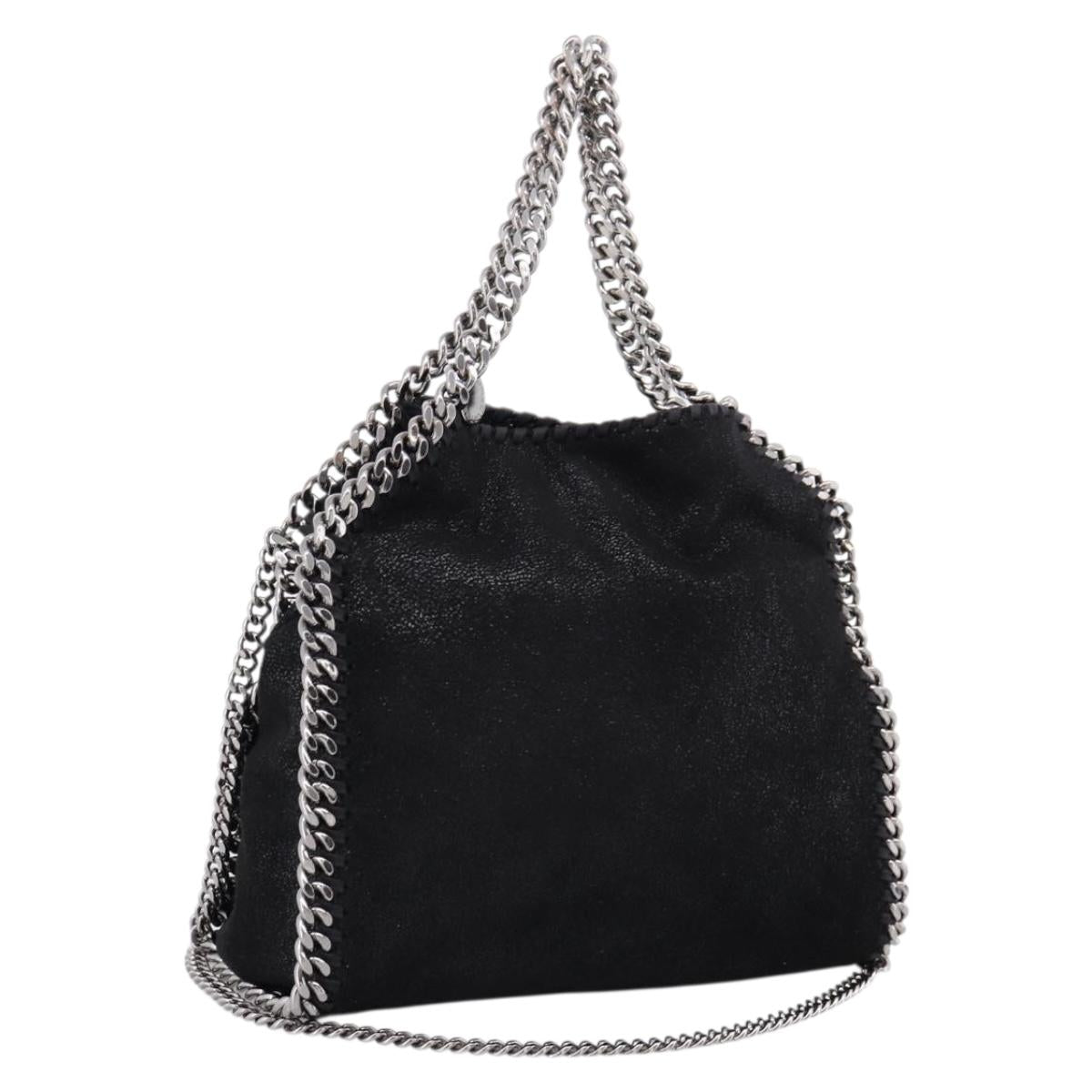 Stella MacCartney Falabella Chain Shoulder Bag Polyester 2way Black Auth 205905A
