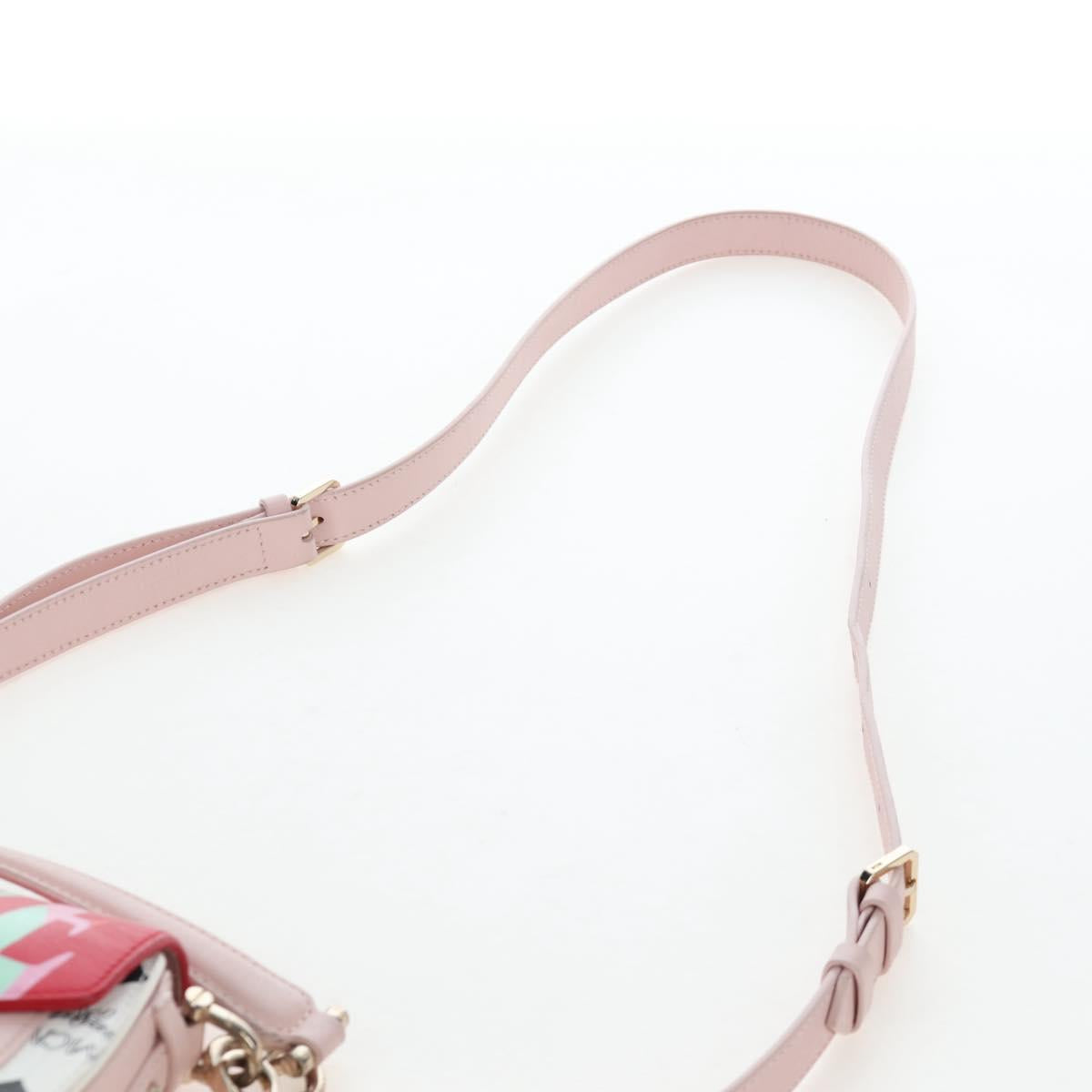 MCM Vicetos Tracy Shoulder Bag PVC Leather Pink Silver Auth 205914V