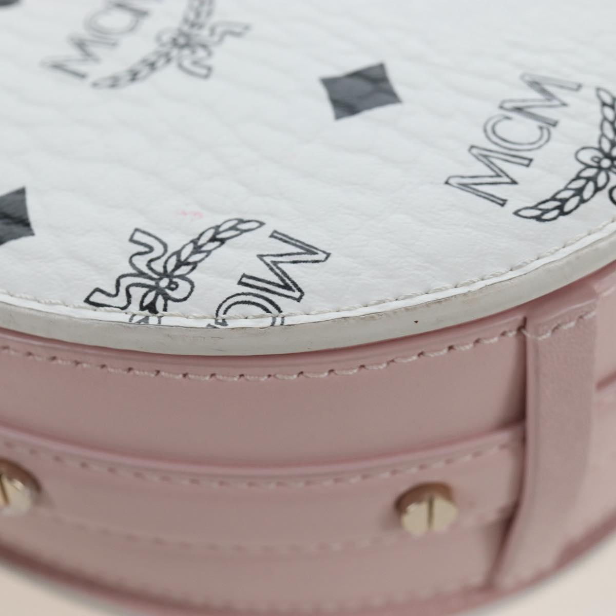 MCM Vicetos Tracy Shoulder Bag PVC Leather Pink Silver Auth 205914V