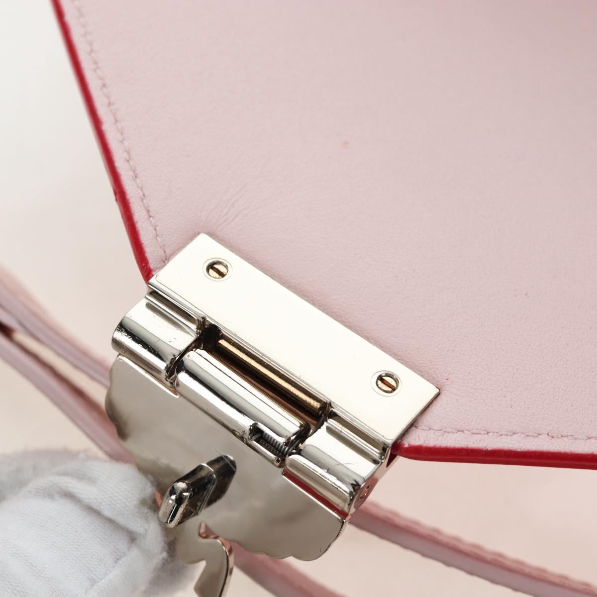 MCM Vicetos Tracy Shoulder Bag PVC Leather Pink Silver Auth 205914V