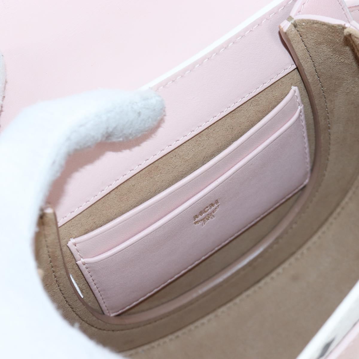 MCM Vicetos Tracy Shoulder Bag PVC Leather Pink Silver Auth 205914V