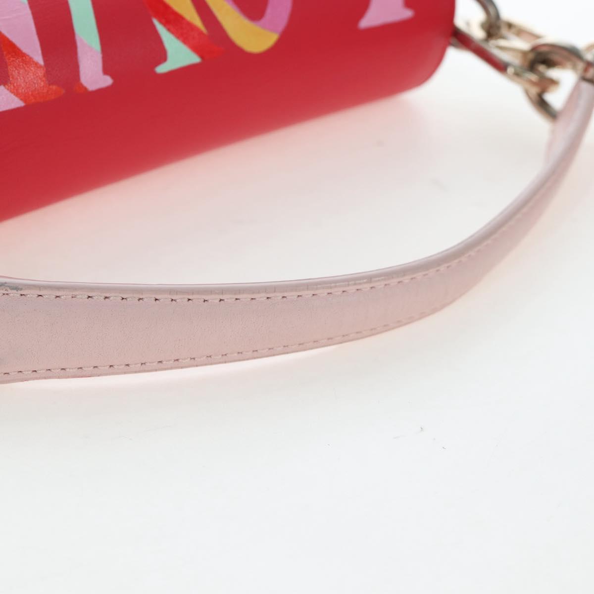 MCM Vicetos Tracy Shoulder Bag PVC Leather Pink Silver Auth 205914V
