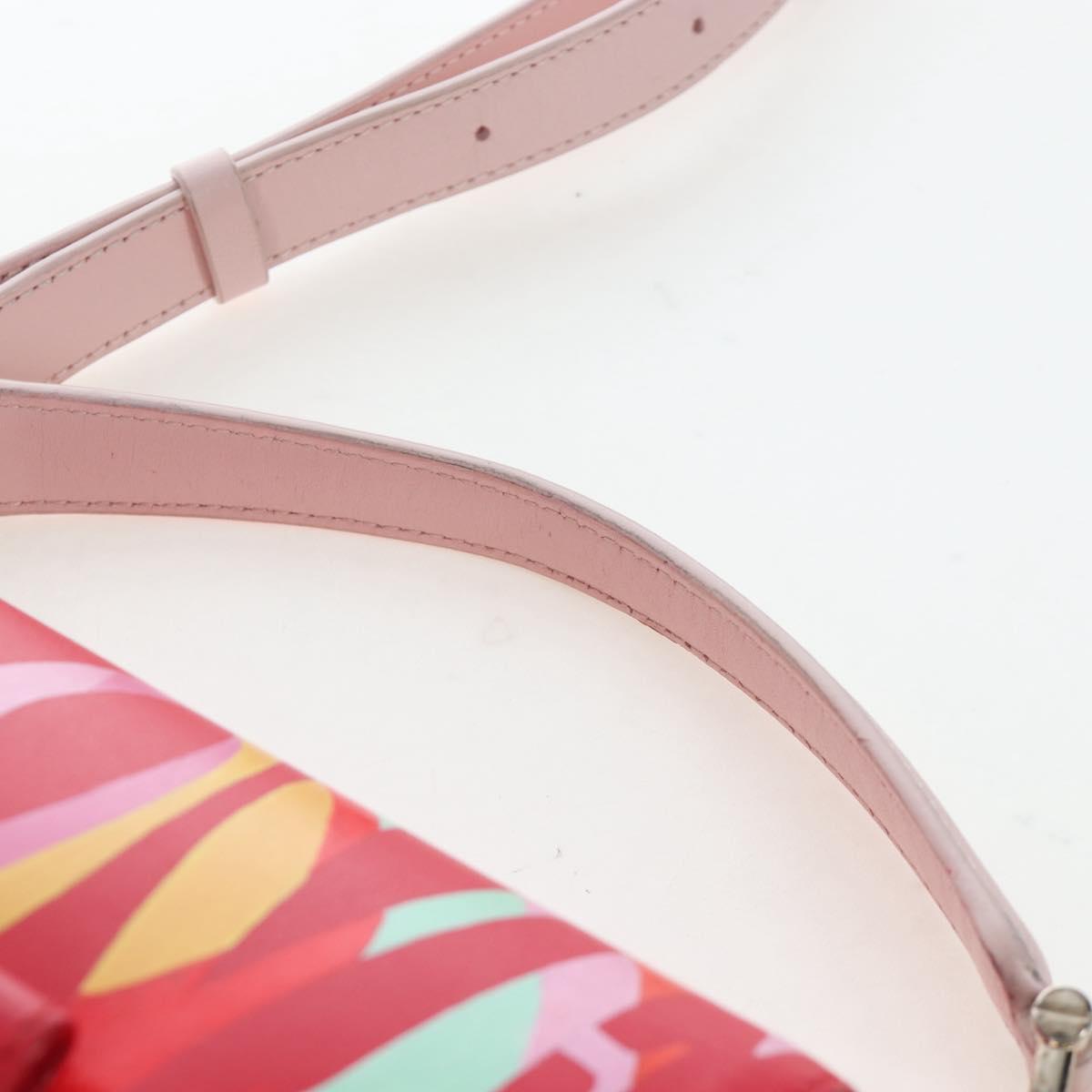 MCM Vicetos Tracy Shoulder Bag PVC Leather Pink Silver Auth 205914V