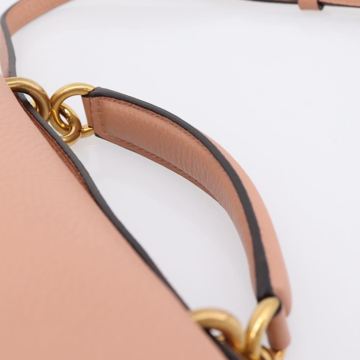 Salvatore Ferragamo Gancini Hand Bag Leather 2way Pink Gold Auth 205916V