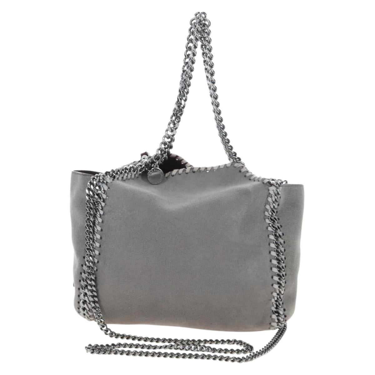 Stella MacCartney Falabella Chain Shoulder Bag Polyester 2way Gray Auth 205919V