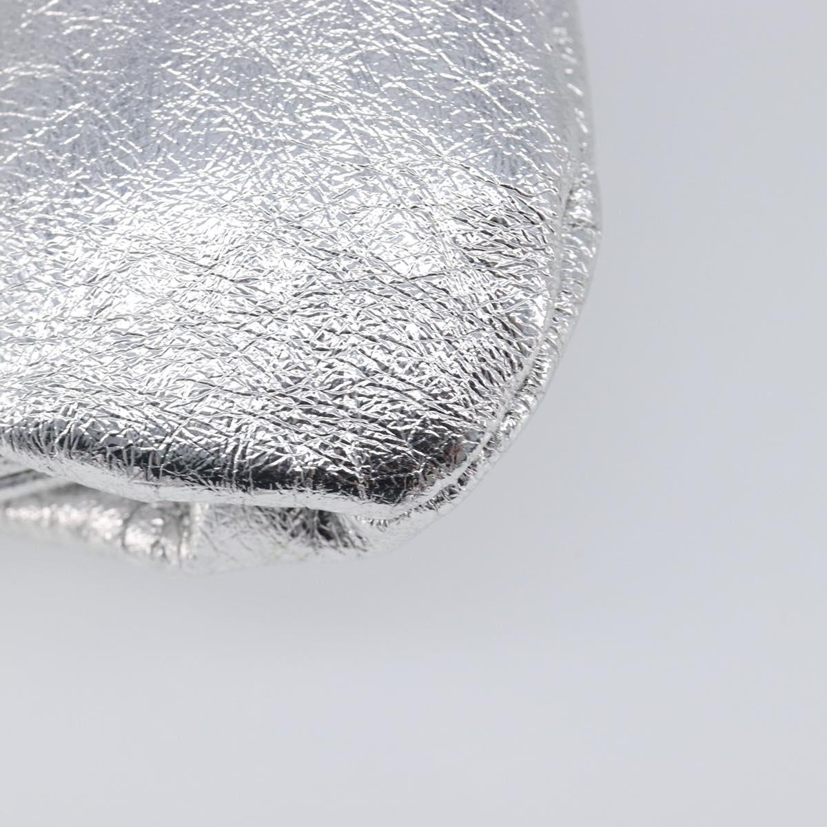 BALENCIAGA Cloudcoin Shoulder Pouch Leather Silver 618915 Auth 205922V