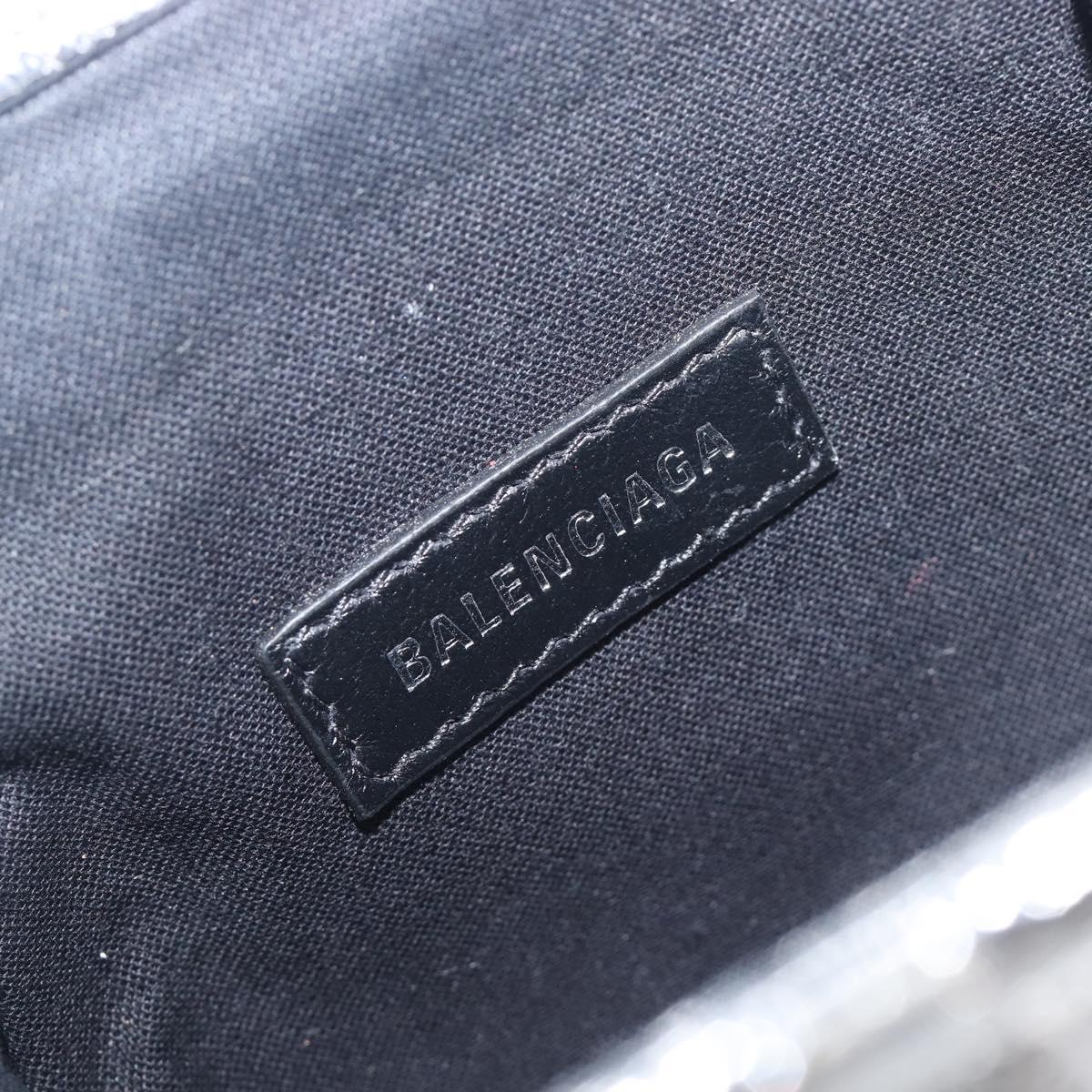 BALENCIAGA Cloudcoin Shoulder Pouch Leather Silver 618915 Auth 205922V