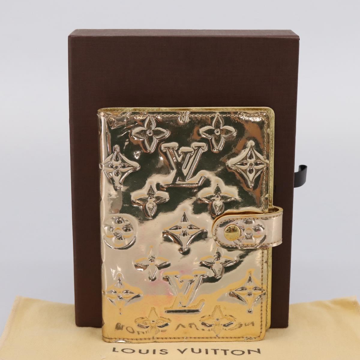 LOUIS VUITTON Miroir Agenda PM Day Planner Cover Gold R20962 LV Auth 205923A