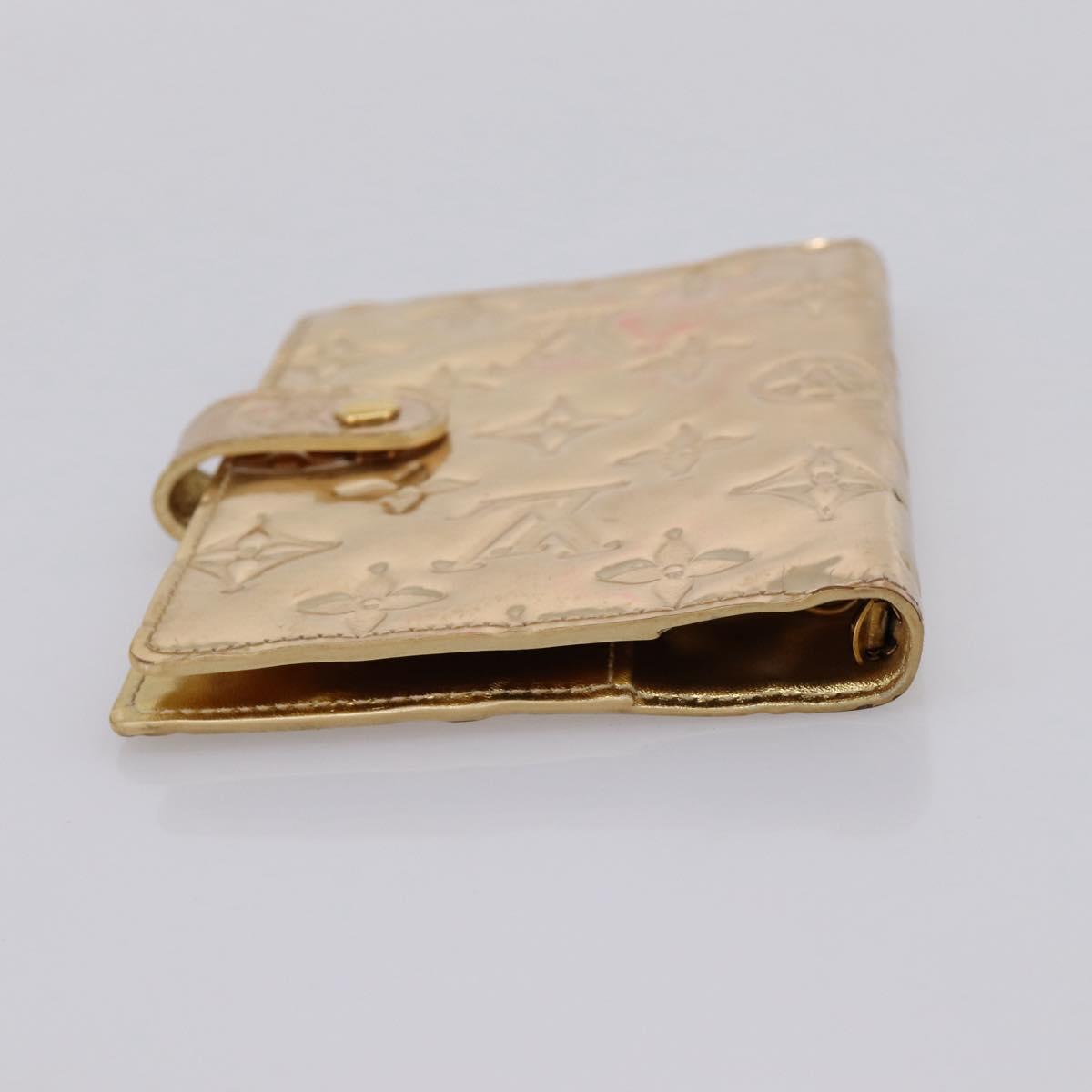 LOUIS VUITTON Miroir Agenda PM Day Planner Cover Gold R20962 LV Auth 205923A