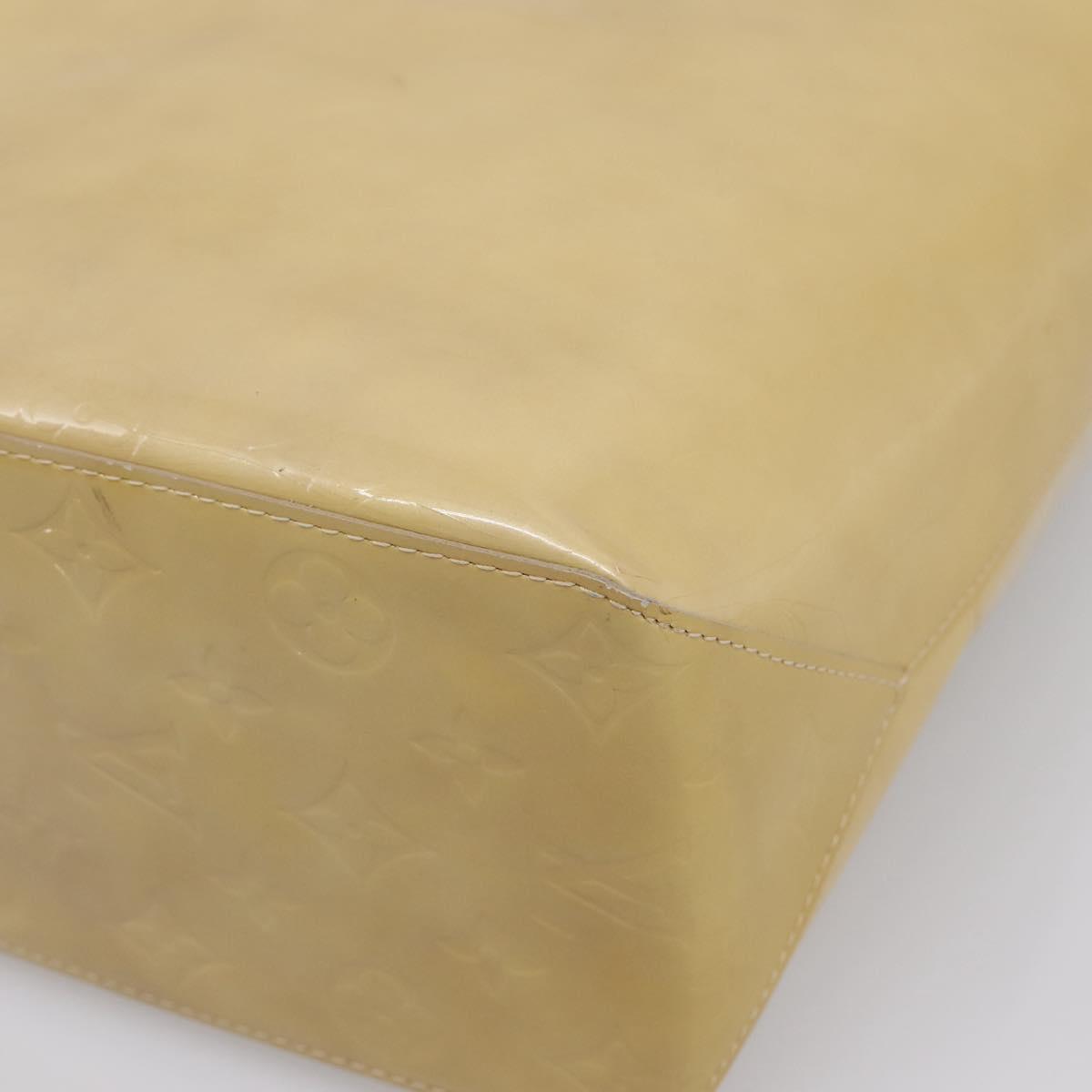LOUIS VUITTON Monogram Vernis Reade MM Hand Bag Beige M91141 LV Auth 205928A