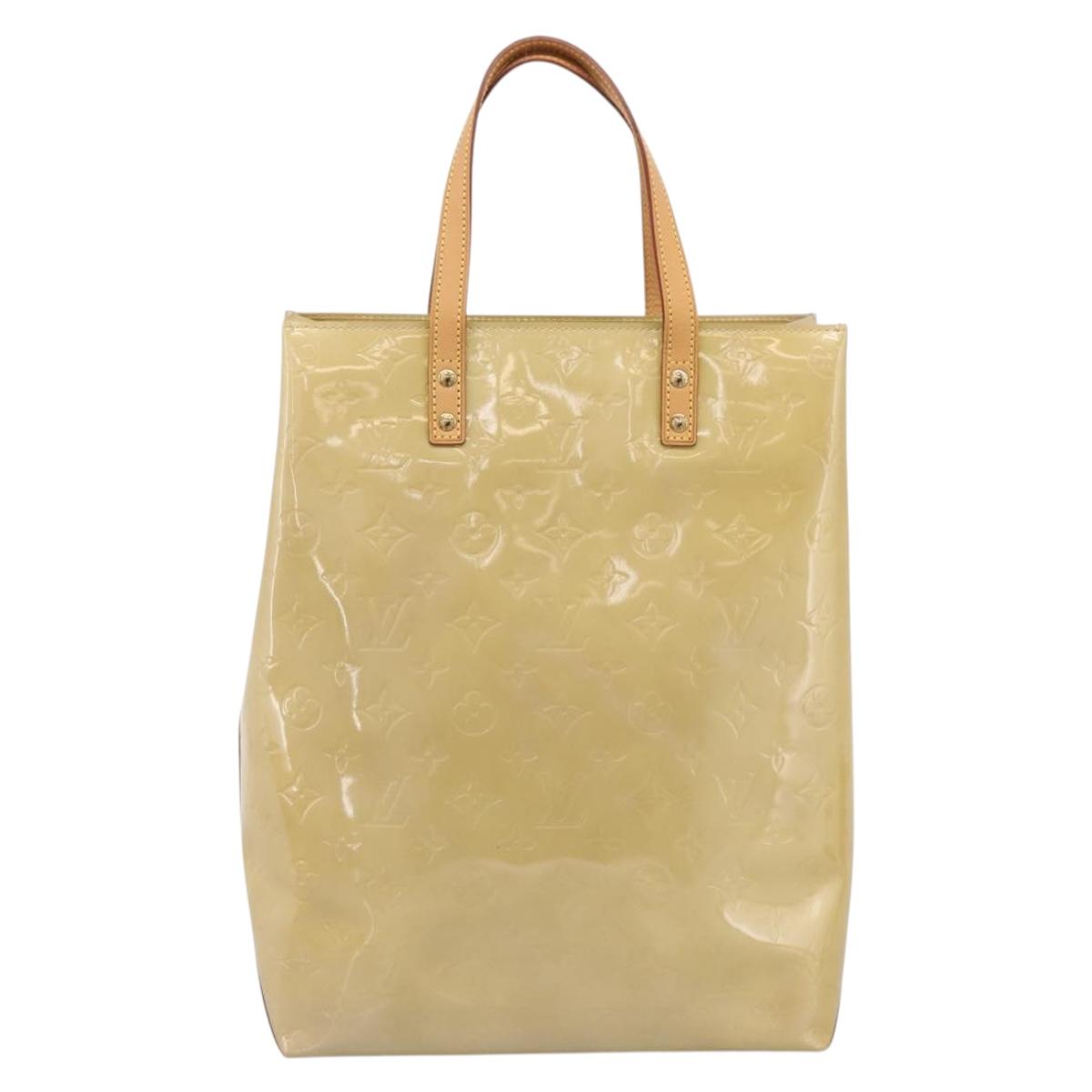 LOUIS VUITTON Monogram Vernis Reade MM Hand Bag Beige M91141 LV Auth 205928A