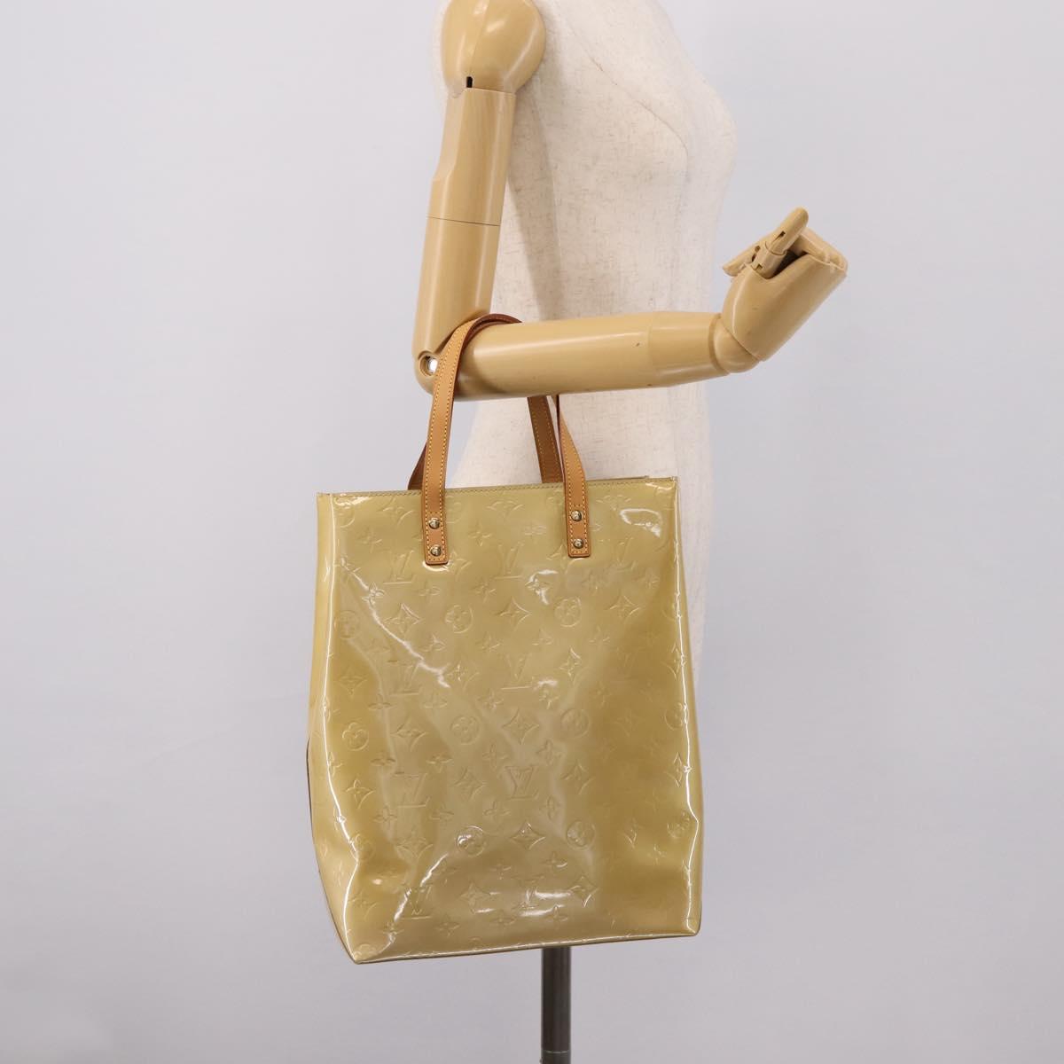 LOUIS VUITTON Monogram Vernis Reade MM Hand Bag Beige M91141 LV Auth 205928A