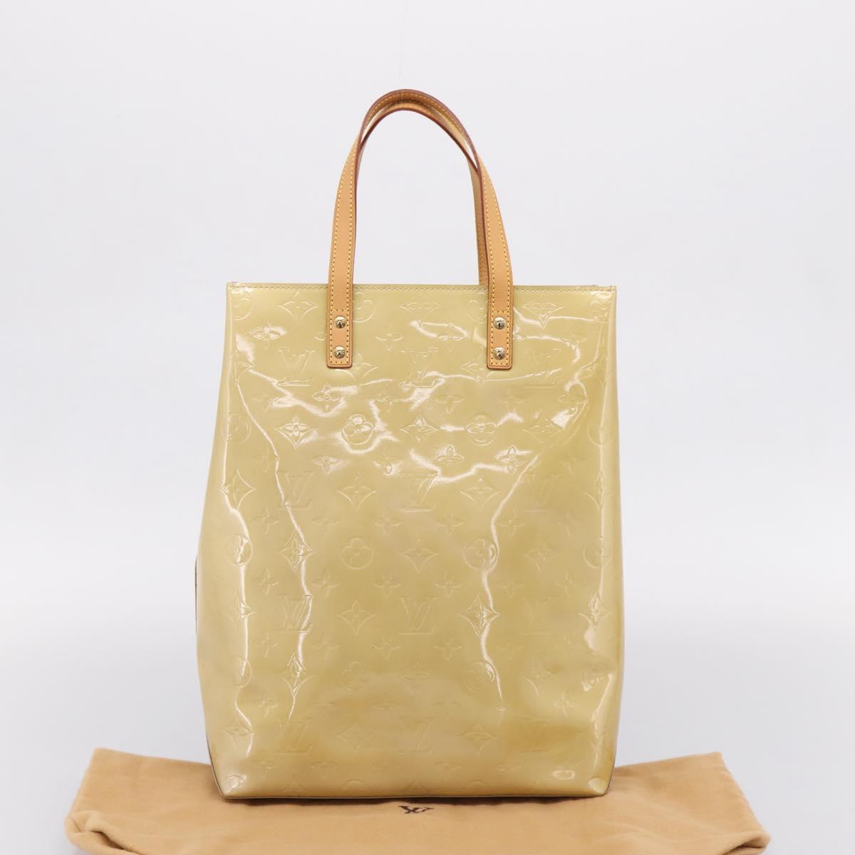 LOUIS VUITTON Monogram Vernis Reade MM Hand Bag Beige M91141 LV Auth 205928A