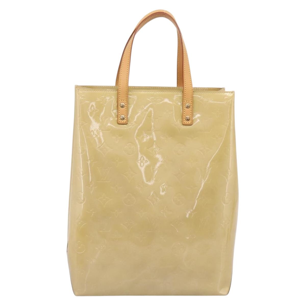 LOUIS VUITTON Monogram Vernis Reade MM Hand Bag Beige M91141 LV Auth 205928A