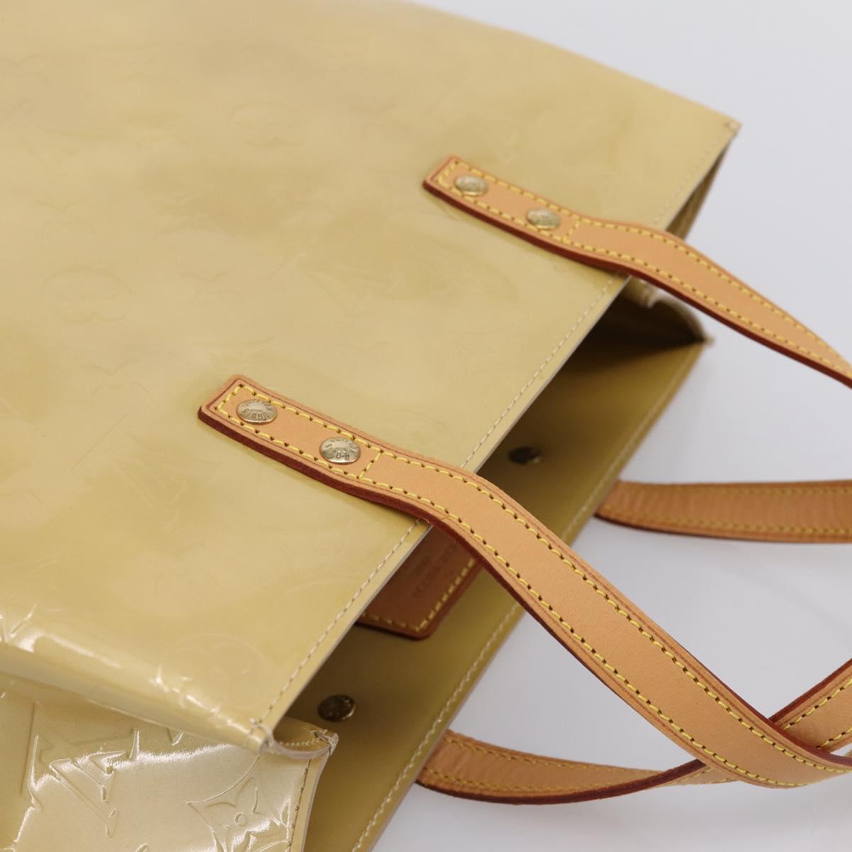 LOUIS VUITTON Monogram Vernis Reade MM Hand Bag Beige M91141 LV Auth 205928A
