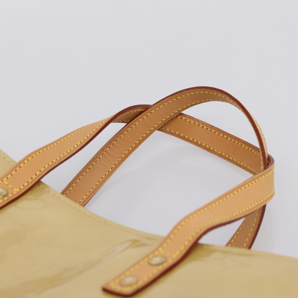 LOUIS VUITTON Monogram Vernis Reade MM Hand Bag Beige M91141 LV Auth 205928A