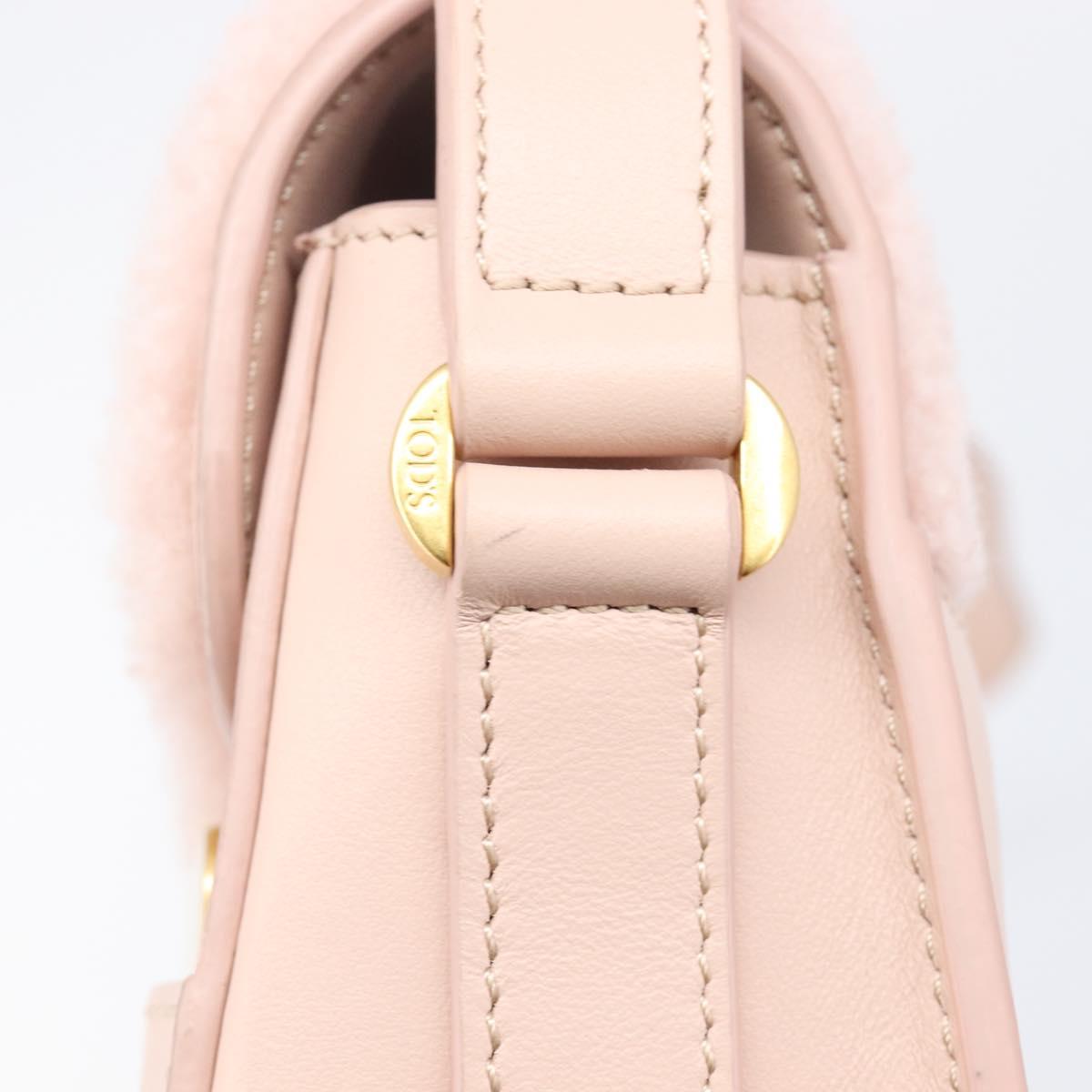 TODfS Kate Shoulder Bag Mouton Pink Gold Tone Auth 205929V