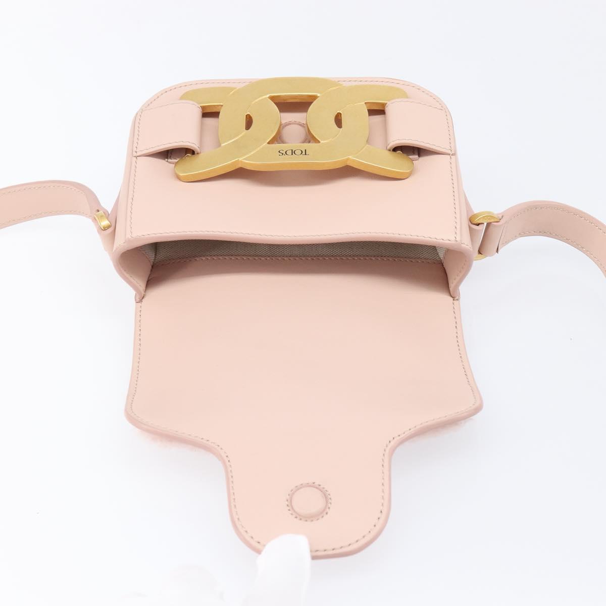 TODfS Kate Shoulder Bag Mouton Pink Gold Tone Auth 205929V