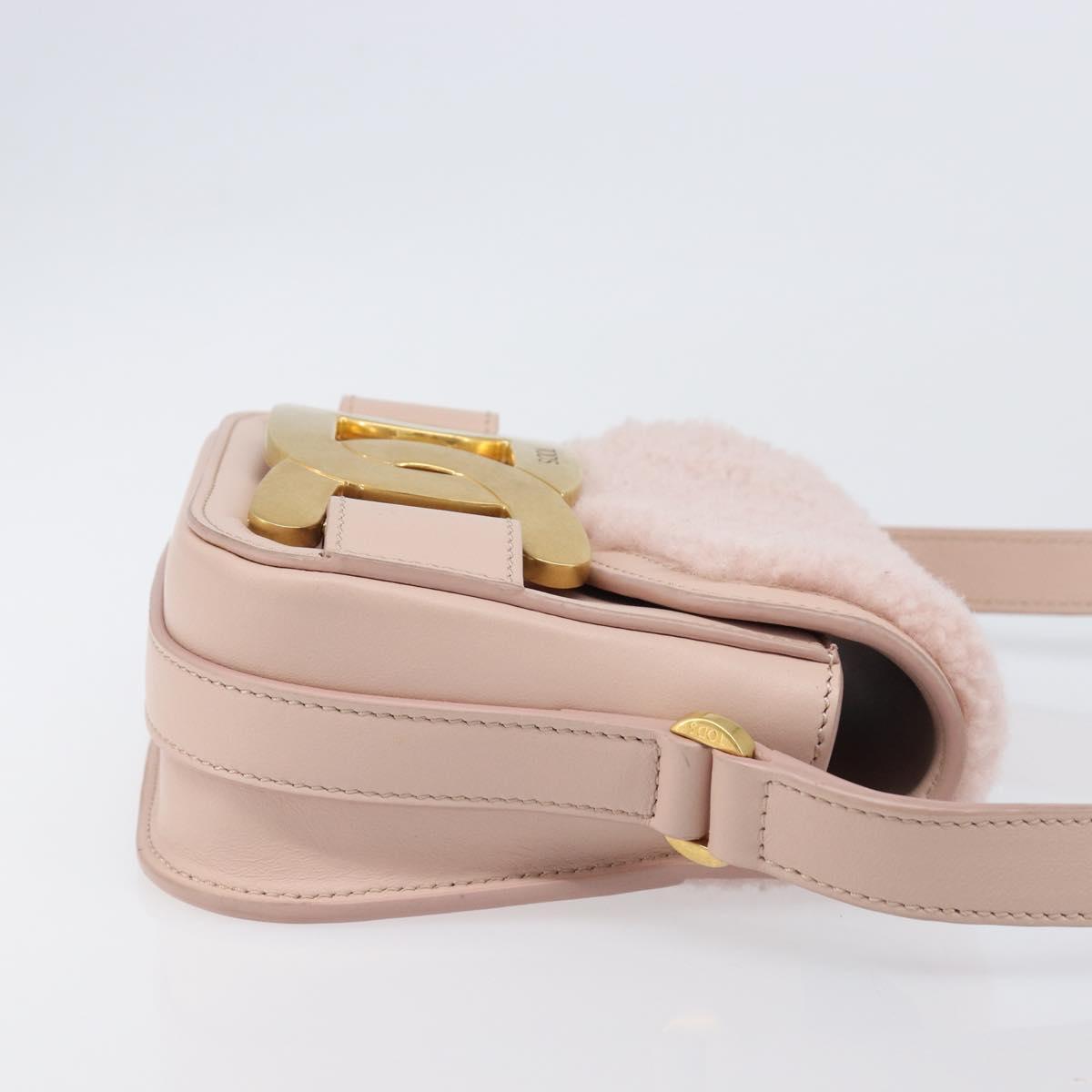 TODfS Kate Shoulder Bag Mouton Pink Gold Tone Auth 205929V