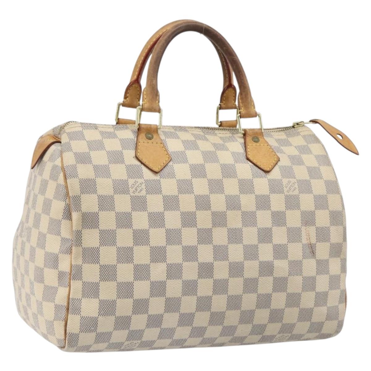 LOUIS VUITTON Damier Azur Speedy 30 Hand Bag N41533 LV Auth 205932